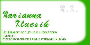 marianna klucsik business card